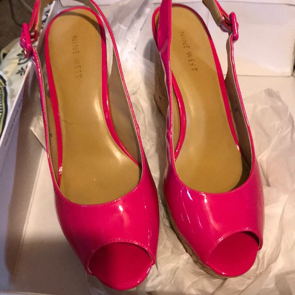 Hot Pink Nine West Wedges